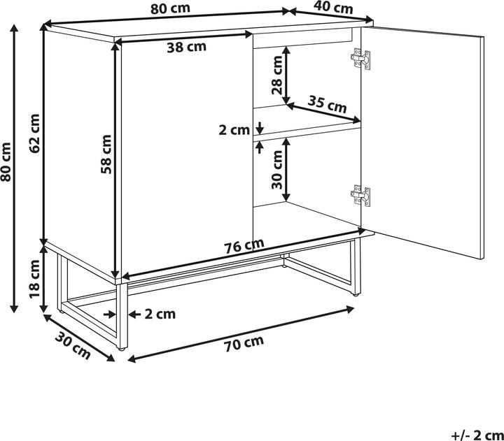 Image du produit Beliani Alaska (80 x 40 x 80 cm)