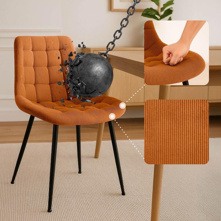 Actual product image CLP Sardna dining chair upholstered in corduroy with backrest
