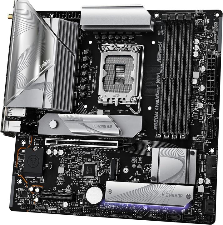 Productafbeelding AsRock B860M LiveMixer WiFi DDR5 Intel S kleinhandel (LGA 1851, Intel B860, Micro ATX (mATX))