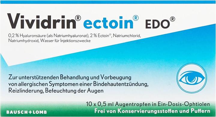 Produktbild Bausch + Lomb ectoin EDO Gtt Opht (5 ml, Vividrin ectoin EDO Gtt Opht 10 Monodose)