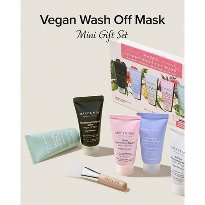 Produktbild Mary&May Vegane abwaschbare Maske Geschenkset - Cica, Teebaum, Rose, Hyaluron (Gesichtspflege Set)