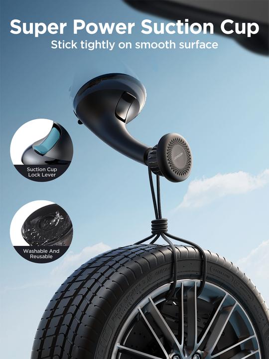 Actual product image Joyroom car magnetic phone holder for cockpit/dashboard/window black (JR-ZS356)