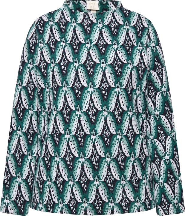 Immagine prodotto Ulla Popken Felpa con lavorazione jacquard, collo alto, maniche lunghe e cotone biologico (46, 48)