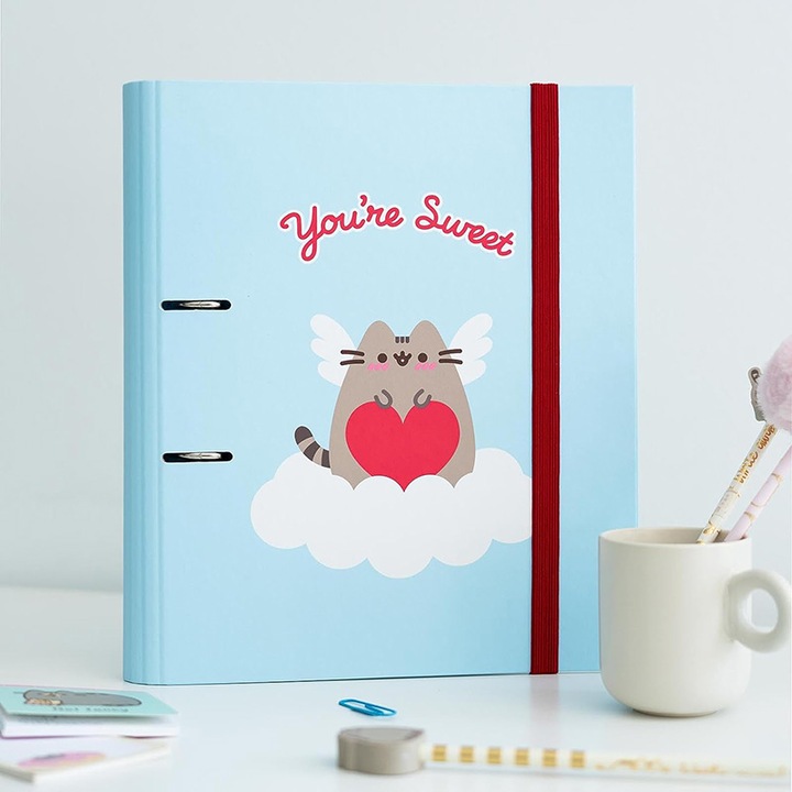 Actual product image Pusheen Ring binder A4 narrow 2 rings Cat A4 binder (A4)