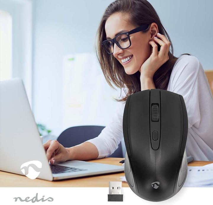 Produktbild Nedis Mouse - Drahtlos - 800/1200 / 1600 DPI - Einstellbar DPI - Anzahl Knöpfe: 4 - Beidhändig (Kabellos)