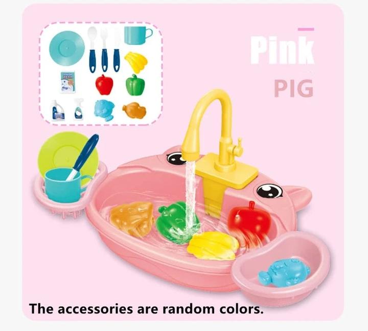 Produktbild Activity Board Spielhaus Cartoon Simulation Küche Geschirrspültisch Elektrischer Wasserhahn Zyklus aus Wasser