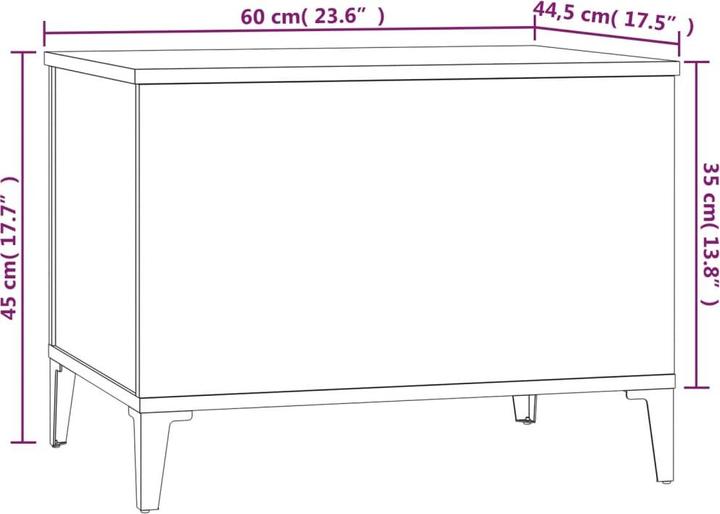 Image du produit vidaXL Couchtisch (44.50 x 60 x 45 cm)