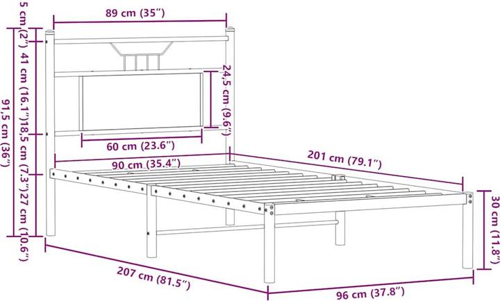 Image du produit vidaXL Bettgestell (90 x 200 cm)