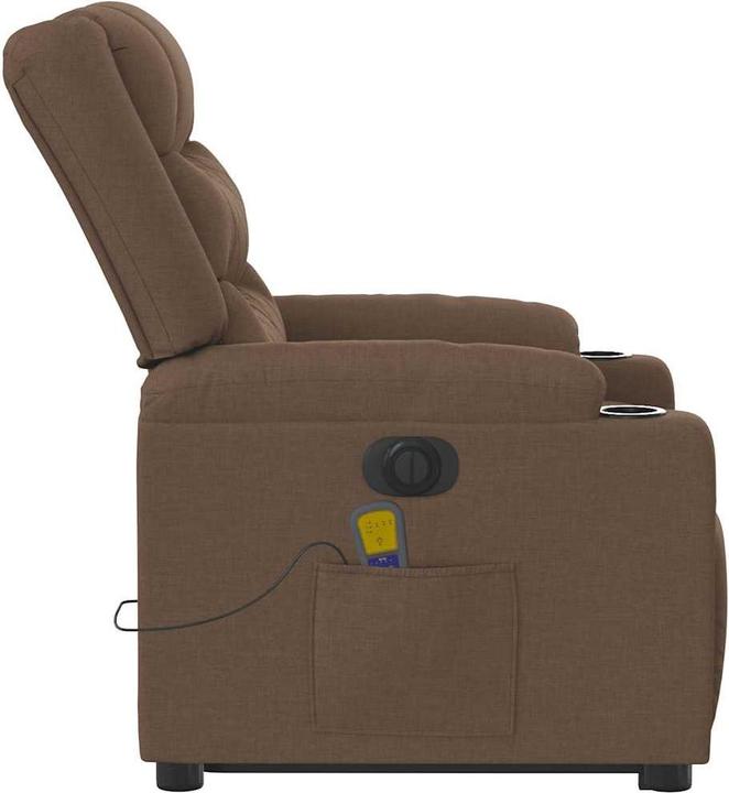 Immagine prodotto VidaXL Poltrona massaggiante elettrica con ausilio per l'assistenza in piedi in tessuto marrone