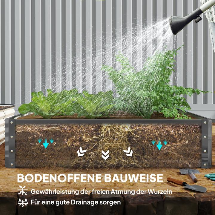 Produktbild Outsunny Hochbeet Stahl Hellgrau