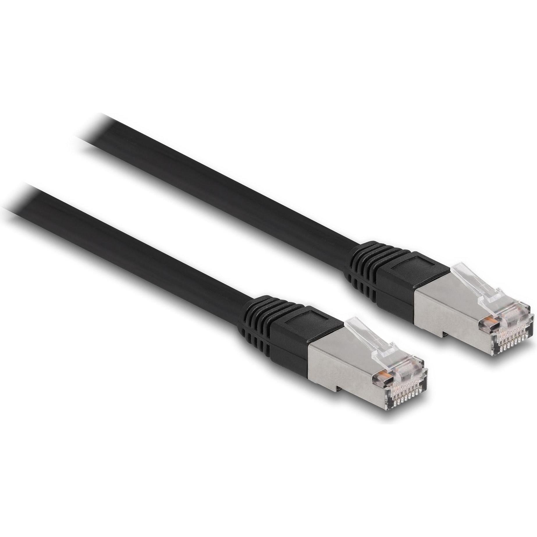 Delock RJ45 Netzwerkkabel Cat.6A S/FTP PE Outdoor 5 m schwarz (S/FTP, CAT6a, 5 m), Netzwerkkabel