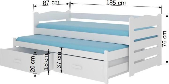 Actual product image ADRK Furniture Double bed with mattresses TIARRO 180x80 (180 x 80 cm)