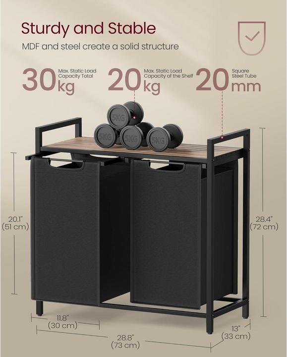Actual product image Vasagle Wäschekorb mit Ablage (92 l)