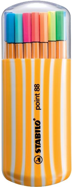 Immagine prodotto STABILO Fineliner punto 88, 20 Zebrui Neon (Multicolore, 20 x)