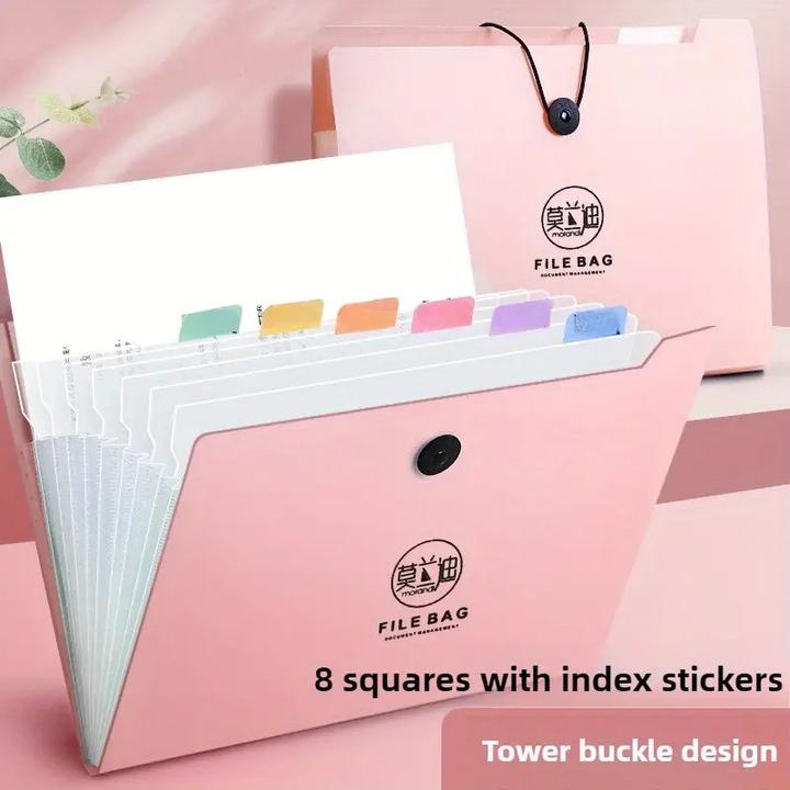 Produktbild ASMI Aktenmappe A4 – Erweiterbare Fächermappe mit 8 Fächern (A4)