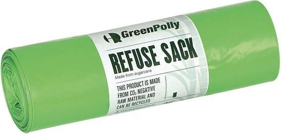 Actual product image GreenPolly Affaldssaekke ® genanvendelige 30 ltr. hvid 11 my - (rulle á 100 stk.)