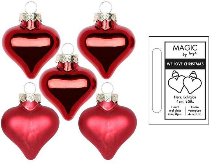 Inge’s Glas Christmas Decor Herz Chianti 4 cm 8 Stück (8x)
