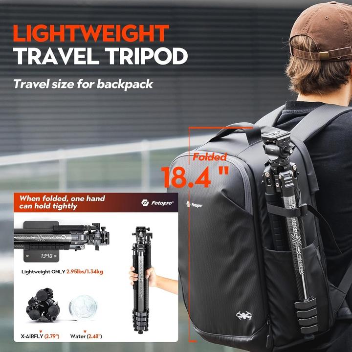 Actual product image Fotopro XAirfly Video Camera Tripod (Carbon)