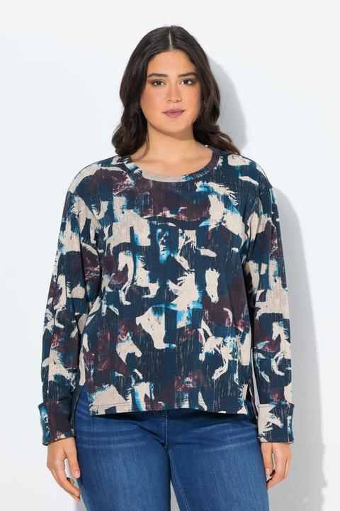 Produktbild Ulla Popken Sweatshirt, Pferde, A-Linie, Rundhals, Langarm (58)