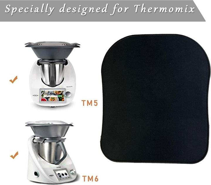 Produktbild König Design Gleitbrett Gleiter für Thermomix TM6 TM5 Gleitpad Zubehör Tropfmatte Schwarz Neu