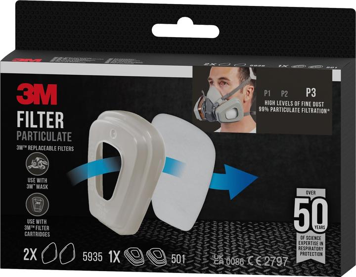 Productafbeelding 3M Deeltjesfilter voor serie 6000 en 6500 (Vervangend ademhalingsfilter)