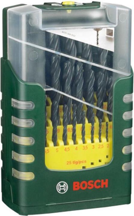 Produktbild Bosch Professional Zubehör 25-teiliges HSS-R-Metallbohrer-Set (1.5, 1, 2.5, 2, 3.5, 4, 3, 4.5, 5, 5.5, 6, 6.5, 7, 7.5, 8, 8.5, 9, 9.5, 10, 11, 12, 13 mm, 12,5 cm, 11,5 mm, 10.5 cm)