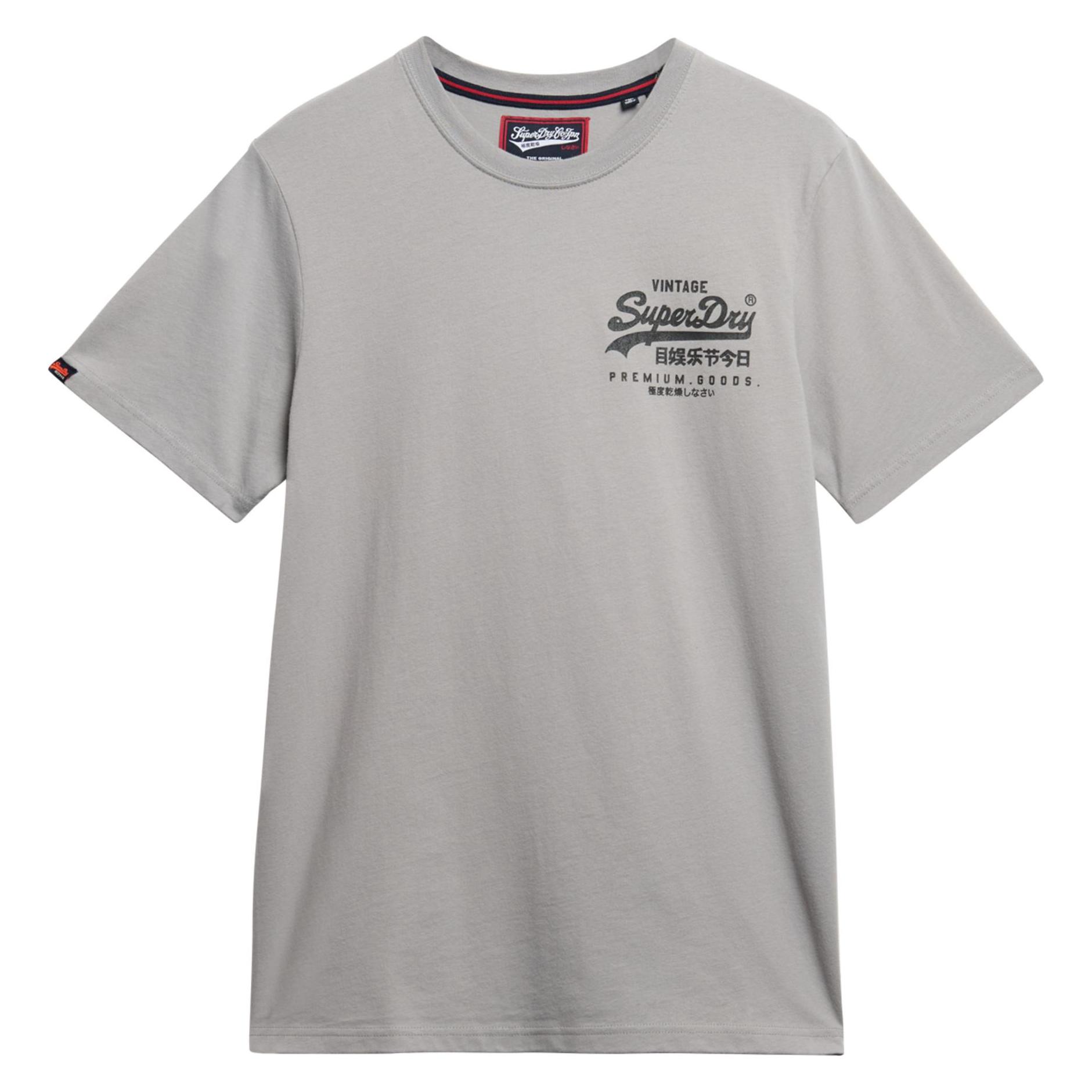 Superdry, Herren, Shirts, Lässiges Vintage Tokyo T-Shirt Mit Logo, Grau, (S)