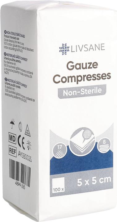 Actual product image Livsane Mullkompresse 5x5cm unsteril