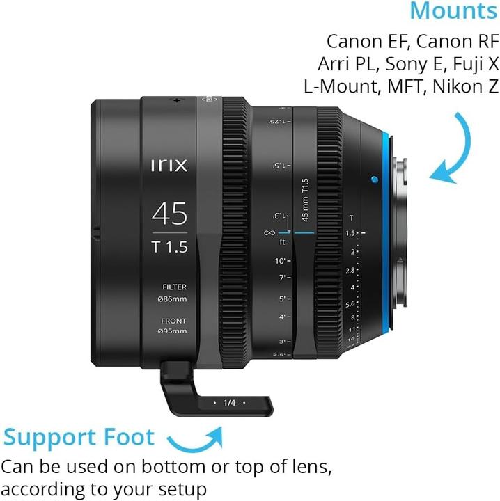 Immagine prodotto Irix 45 mm f/1.5, Sony E (Sony E, APS-C / DX, Full frame, Micro Four Thirds)