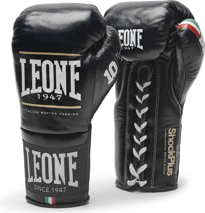 Produktbild Leone Boxhandschuhe Shock Plus GN102L Schwarz (8 OZ, One Size)