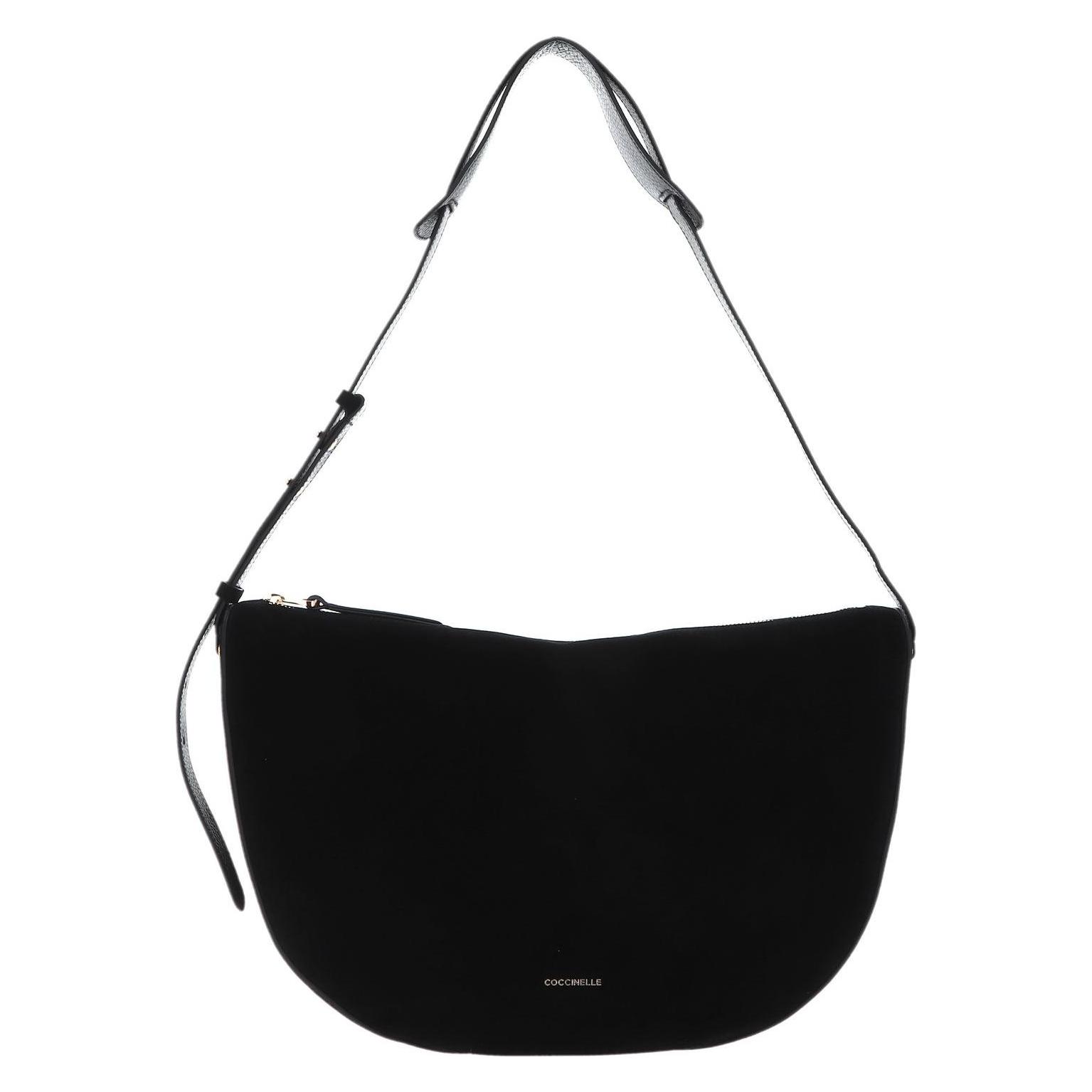 Coccinelle, Damen, Handtasche, Lea Suede Shoulderbag, Schwarz