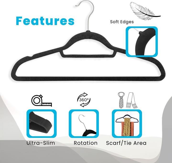 Produktbild Intirilife Platzsparende Kleiderbügel 20 Stück (20x)