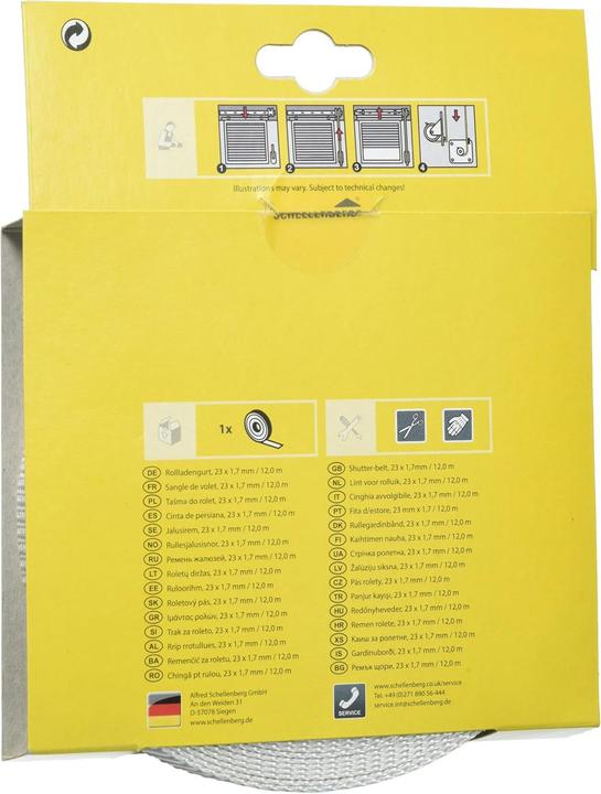 Actual product image Schellenberg Roller shutter belt Maxi 31102, 23mm/12m, grey (Roller shutter belt)