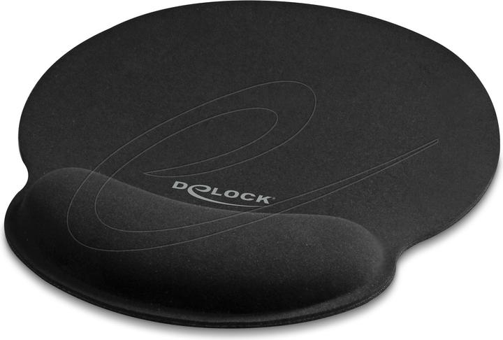 Delock Tappetino per mouse con poggiapolsi rotondo nero (S)