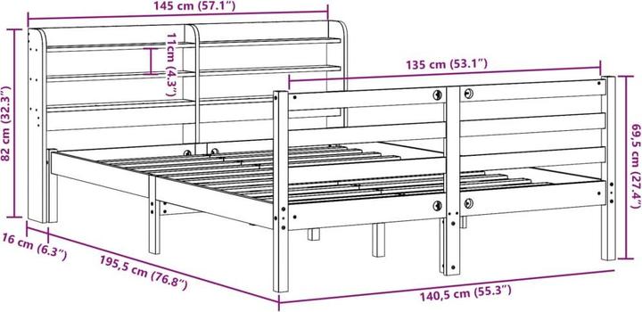 Image du produit vidaXL Bettrahmen (75 x 190 cm)