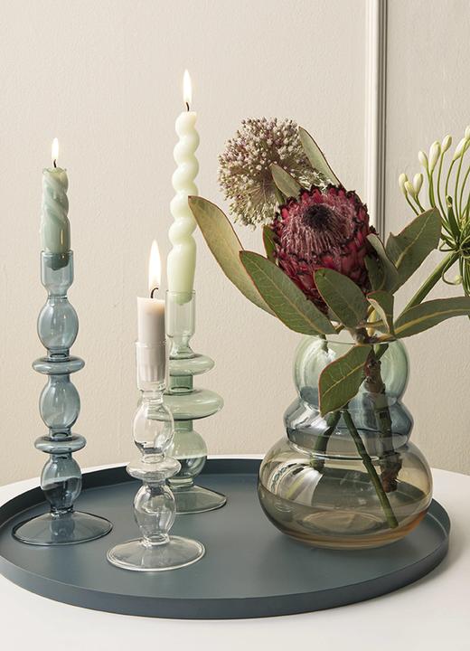 Actual product image present time Candle holder 19.5 cm, 1 piece, Green