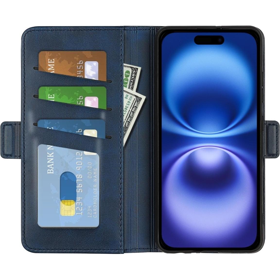 Screenguard CardLounge Apple iPhone 16 Plus Leder Hülle (Apple iPhone 16 Plus), Smartphone Hülle, Blau