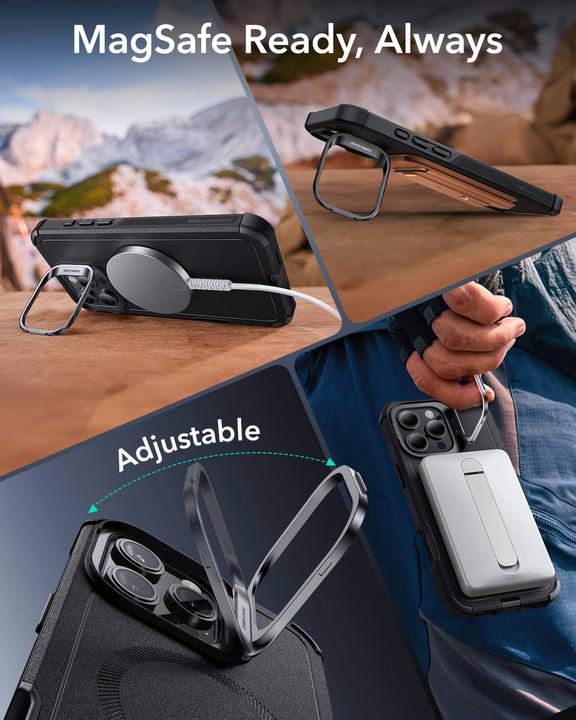 Produktbild ESR Cyber Armor HaloLock Case mit Stash Stand (Apple iPhone 16 Pro Max)