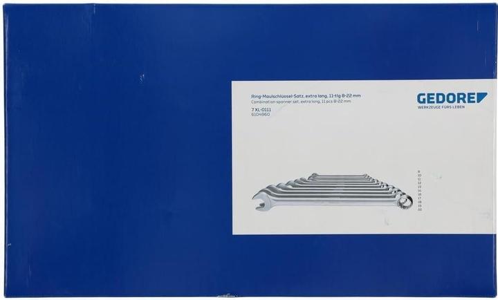 Produktbild Gedore 7 XL-0111 Ring-Maulschlüssel-Satz, extra lang, 11-teilig 8-22 mm (22 mm)