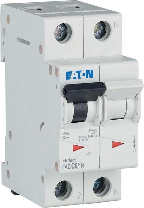 Produktbild Eaton MCB, 6A, C-type, 1Pole+N, 15kA