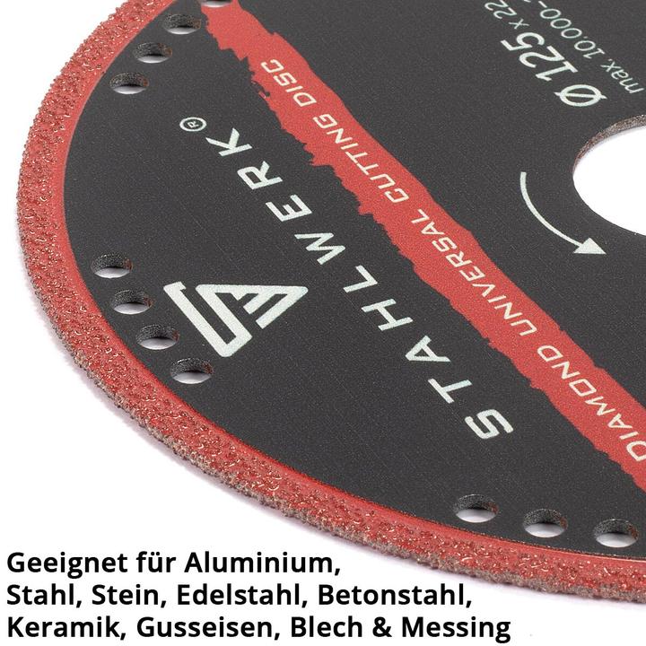Produktbild Stahlwerk Diamant Trennscheiben 3er Set Universal Sägeblatt 125 x 22,23 mm