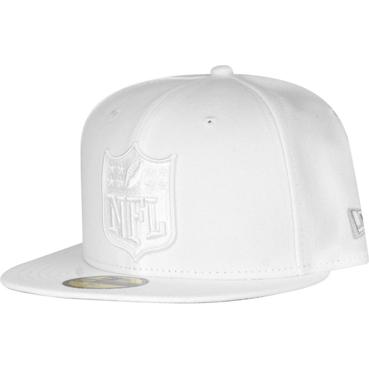 New Era, Herren, Cap, 59Fifty Fitted Cap - NFL SHIELD Logo weiss - 7, Weiss, (7)