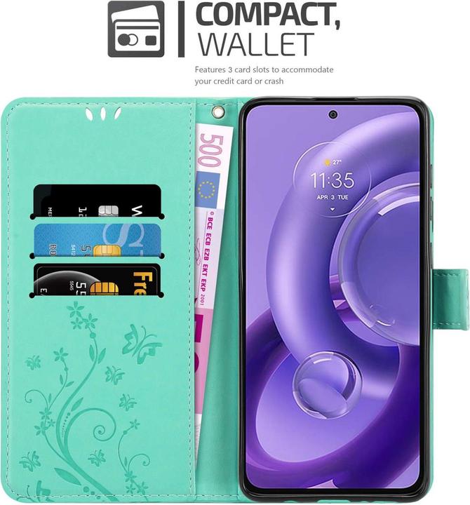 Actual product image Cadorabo Case for Motorola EDGE 30 NEO Flower Book (Motorola Edge 30 Neo)