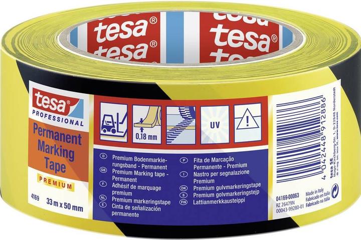 Produktbild tesa ® Markierungsb 33m:50mm schwarz/gelb (50 mm)