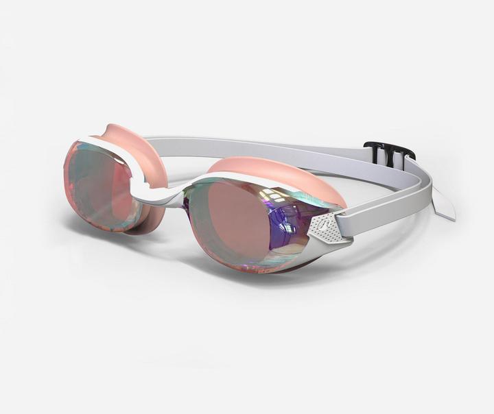 Nabaiji Schwimmbrille verspiegelt Einheitsgrösse - BFit weiss Gläser rosa (One size)