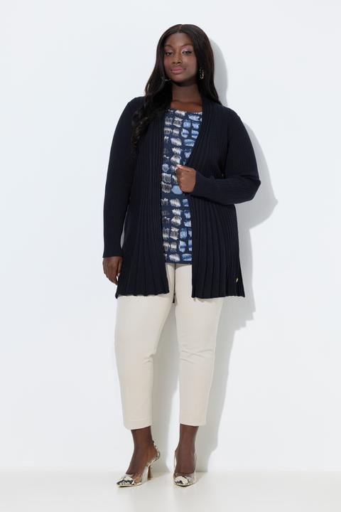 Produktbild Ulla Popken Plissee-Strickjacke, A-Linie, Schalkragen, Langarm (54, 56)