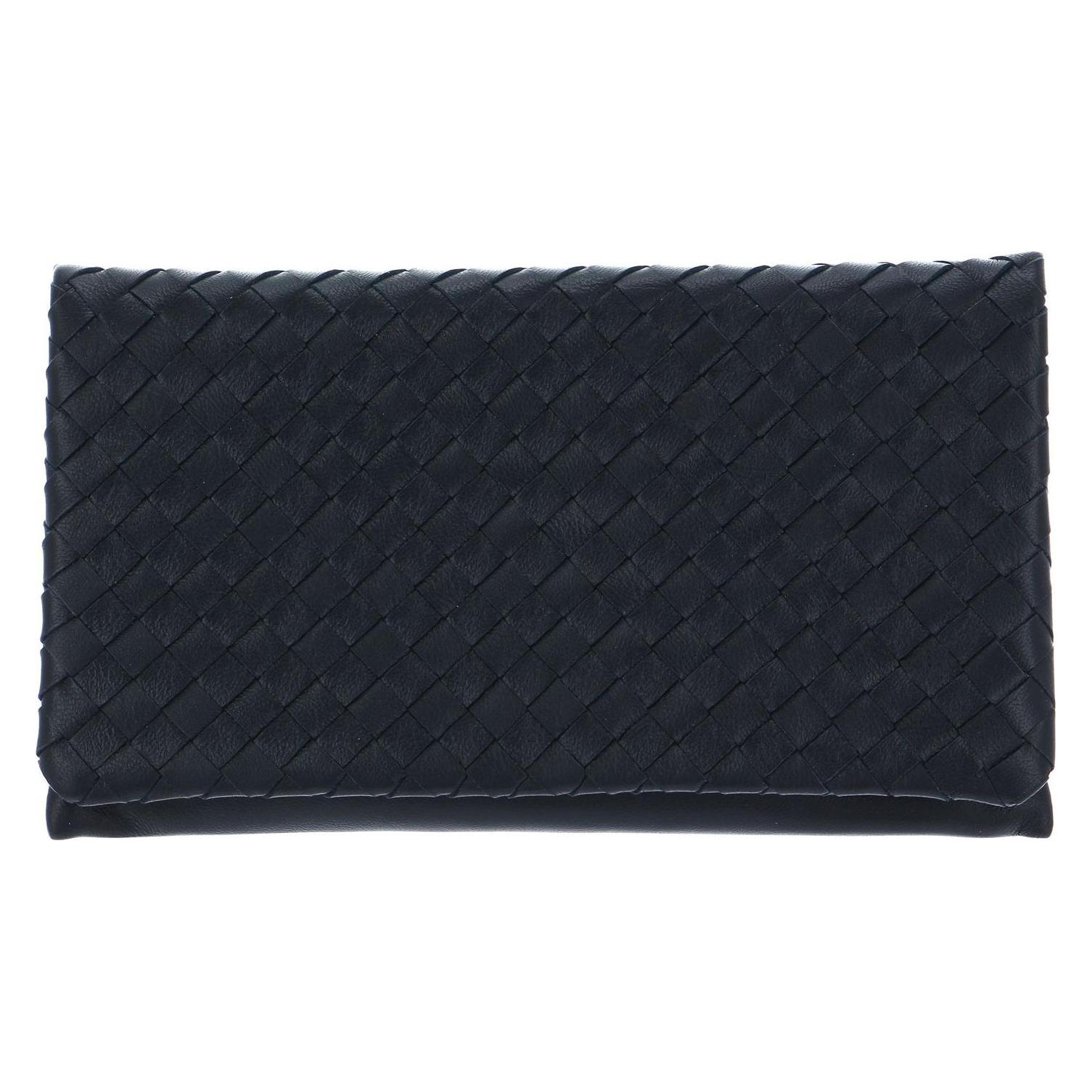 Abro, Damen, Handtasche, Leather Piuma Weaving Clutch Bag, Blau