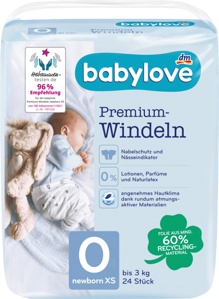 dm babylove Premium-Windeln (Size 0, Pack, 24 Piece)