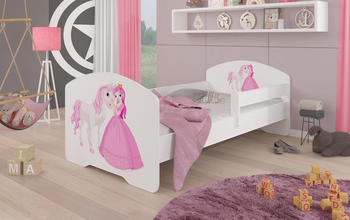 Actual product image ADRK Furniture Bed with Mattress and Railing PEPE PRINCESS AND HORSE 140x70 (140 x 70 cm)