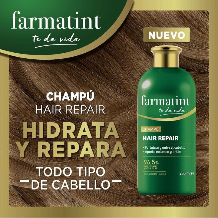 Image du produit Farmatint Shampooing 96.5% Ingrédients Naturels Renforce et Nourrit les Cheveux - 250ml (250 ml, Shampoing liquide)